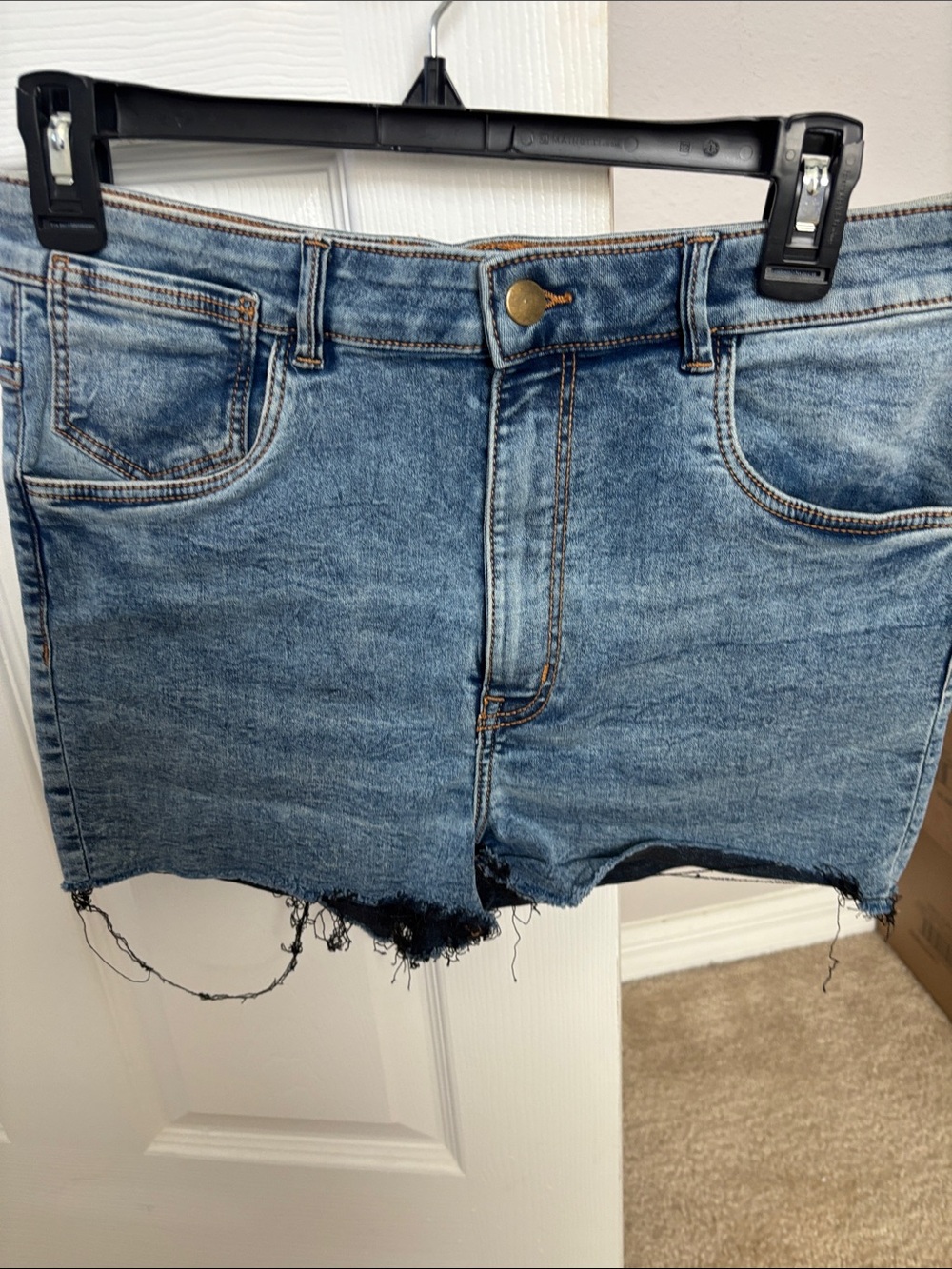 wild fable Light Blue High-Rise Denim Cutoff Shorts